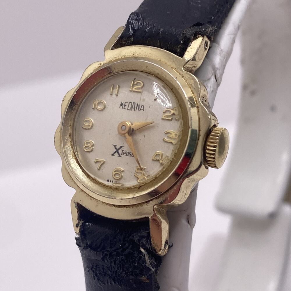 Medana XTensa Womens Gold Tone Rare Mechancial Watch Works Running